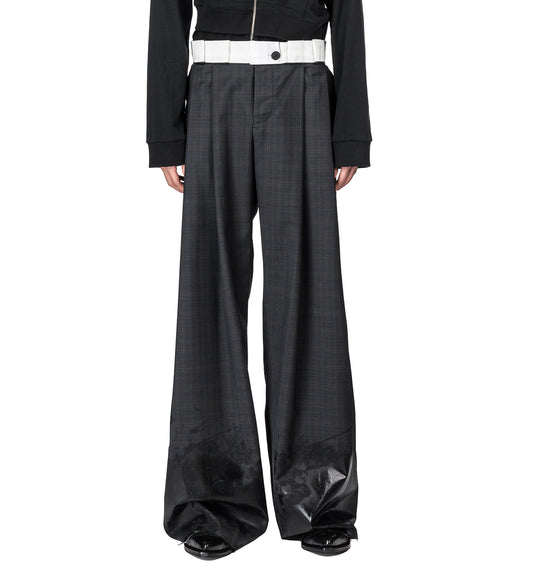 SILICONE ROLLED WAIST TROUSERS DARK GREY