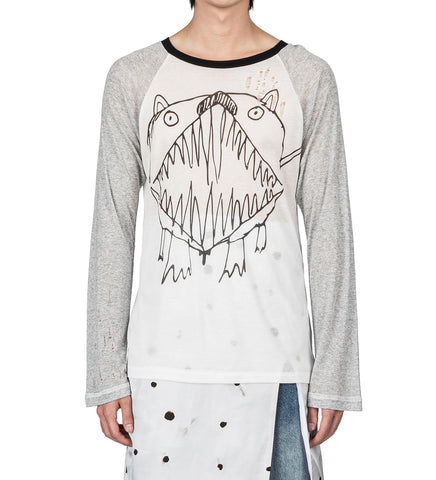 HAIR OF THE DOG LS T-SHIRT WHITE/GREY