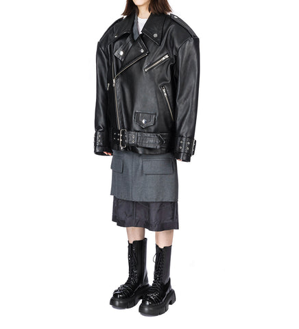 OVERSIZED MOTO JACKET BLACK