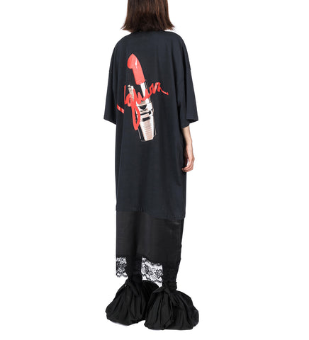 SLIP SKIRT TALL TEE FADED BLACK