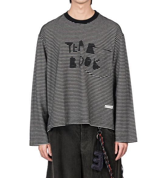 YEARBOOK CREW NECK PULLOVER BLACK
