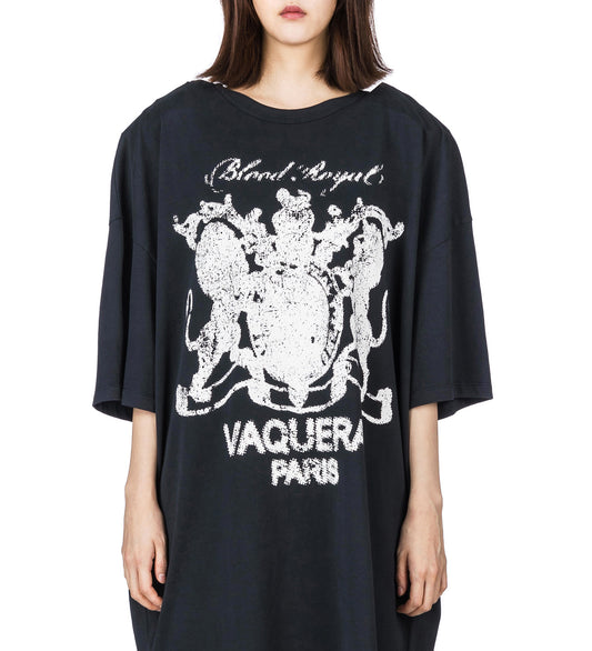 SHOULDER PAD TALL TEE FADED BLACK
