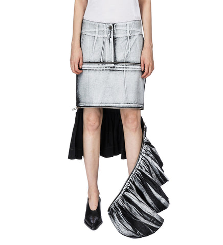 PAINTED WORKWEAR SKIRT BLACK