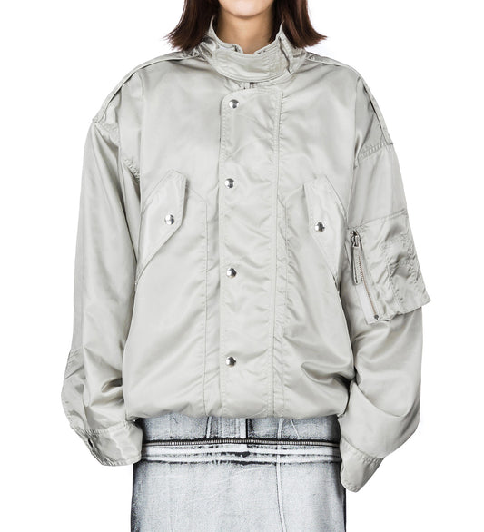 OVERSIZED FLIGHT JACKET LIGHT GREY