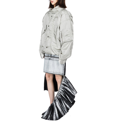 OVERSIZED FLIGHT JACKET LIGHT GREY
