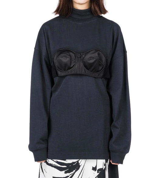 BALCONETTE BRA TURTLENECK T-SHIRT BLACK