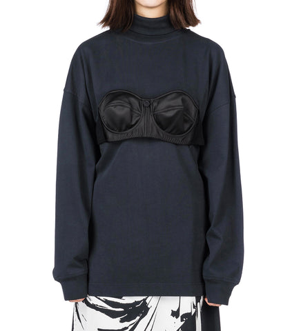 BALCONETTE BRA TURTLENECK T-SHIRT BLACK