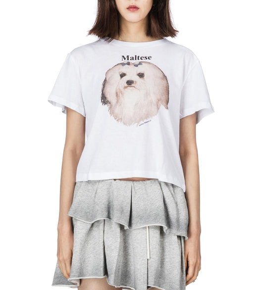 CROPPED T-SHIRT MALTESE WHITE