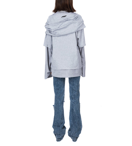 DISTRESSED KNEES FLARED JEANS DARK WASH