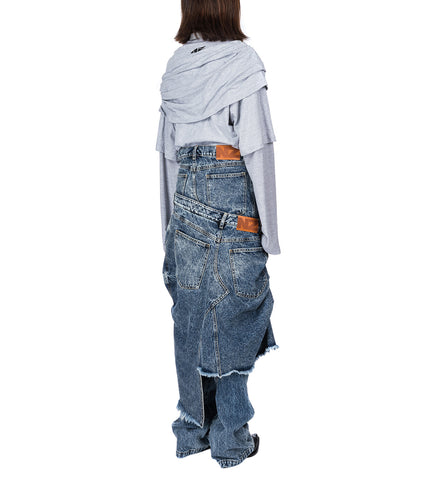 DOUBLE SKIRT DARK WASH