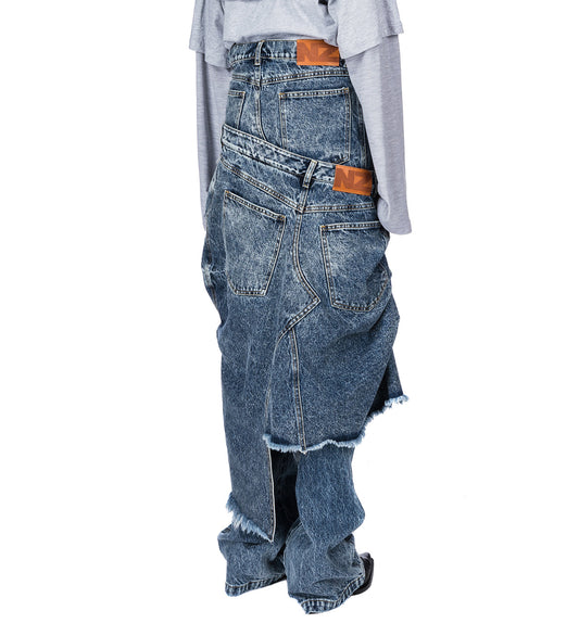 DOUBLE SKIRT DARK WASH