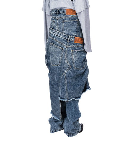 DOUBLE SKIRT DARK WASH