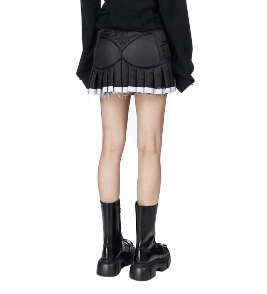 PLEATED MOTO SKIRT BLACK