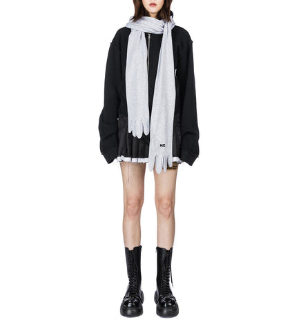 PLEATED MOTO SKIRT BLACK