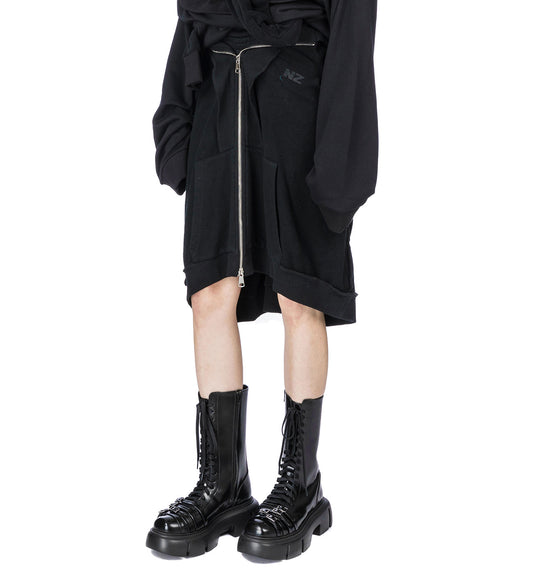 HYBRID HOODIE-SKIRT BLACK