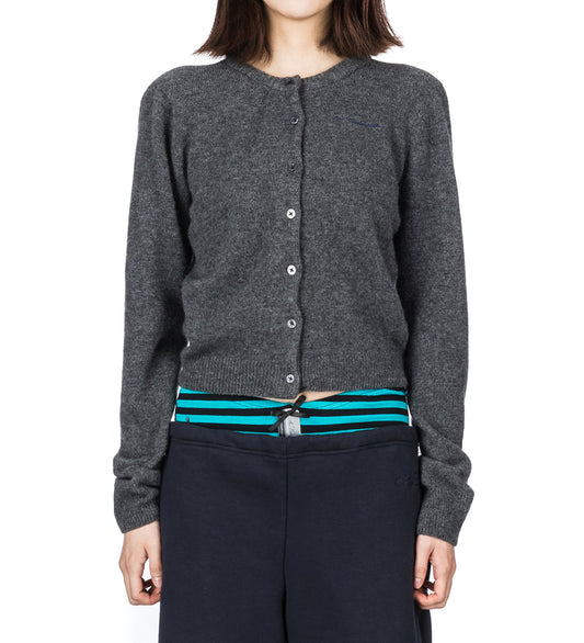 SHOULDER CARDIGAN GRAY