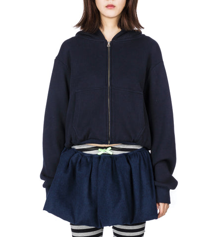 BALLOON KNIT HOODIE NAVY
