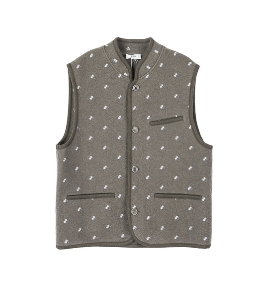 WALKER GILET CAMOSCIO FLOWERS DENSE