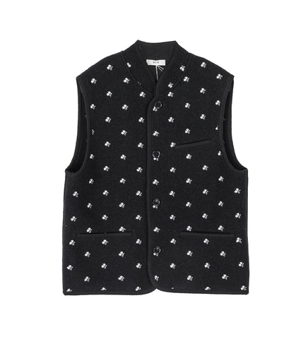 WALKER GILET BLACK FLOWERS DENSE