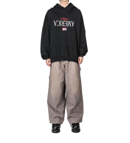 WELCOME TO AMERICA HOOLIGAN HOODIE BLACK