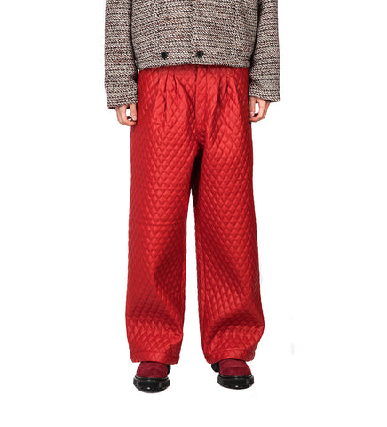 ULTRA WIDE PLEATED B PANTS RED