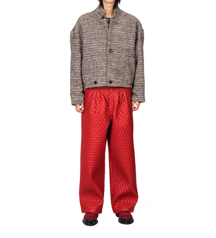 ULTRA WIDE PLEATED B PANTS RED