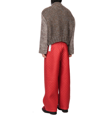 ULTRA WIDE PLEATED B PANTS RED