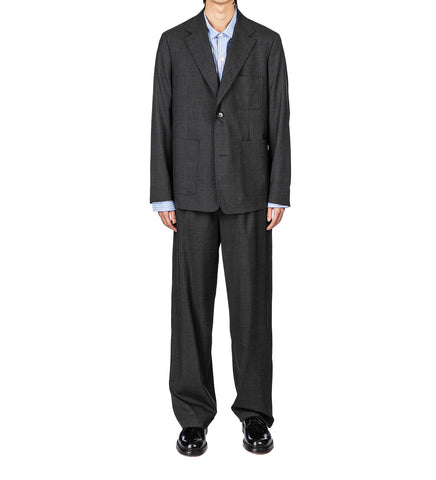 PATCH POCKET BLAZER GREY WOOL