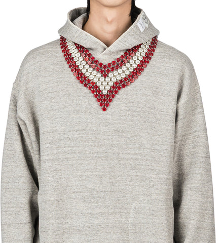 CHAINMAIL BUTTON COLLAR RED/CREAM