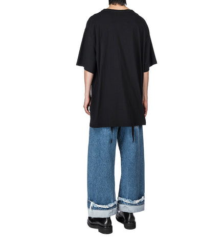 OVERSIZED DOUBLE COLLAR T-SHIRT BLACK