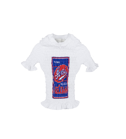 SHIRRED IVES ICE CREAM T-SHIRT WHITE