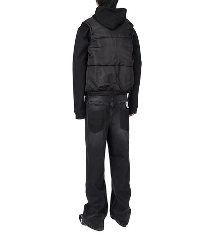 WAISTBAND DENIM JEANS LOOSEFIT BLACK