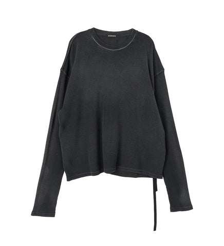 EMIL RELAX FIT LONG SLEEVE ETERNAL EAGLE PRINT BOXY T-SHIRT FADED BLACK