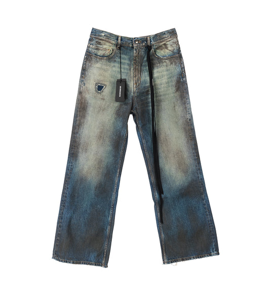 MODEST 5-POCKETS RELAXED FLARED TROUSERS VINTAGE BLUE