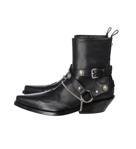 IEVA SANTIAGOS ANKLE BOOTS WITH BELTS BLACK