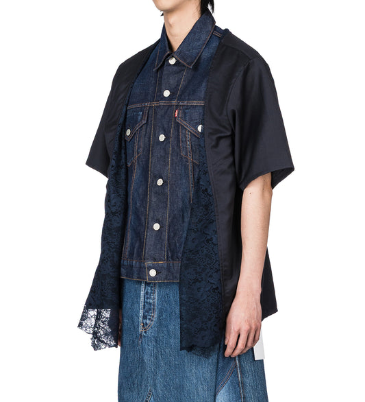 JACKET INSERT DENIM, DKBLUE MESH, WOOL #2