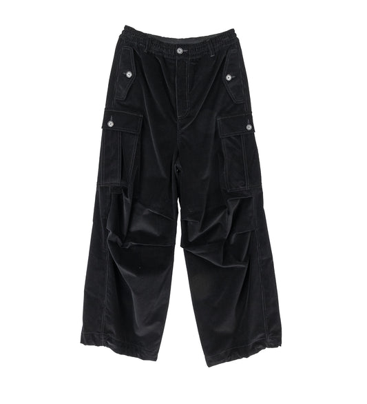CORDUROY CARGO PANTS BLACK