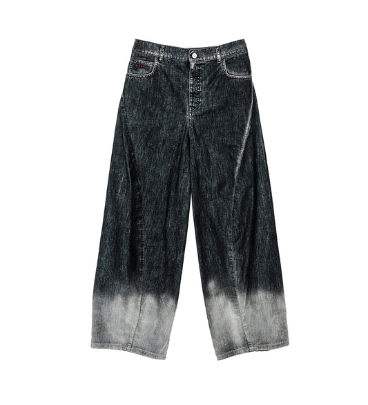 GARMENT DYED FLOCKED TROUSER BLACK MULTI