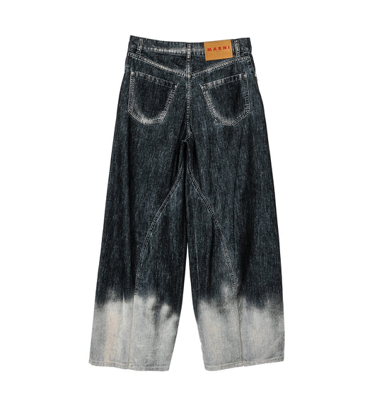 GARMENT DYED FLOCKED TROUSER BLACK MULTI