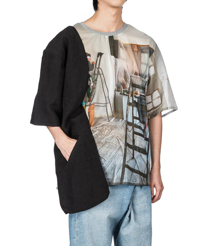 SIDESHIRTPOCKET BLACK LINEN