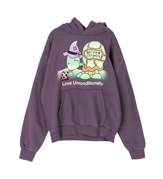 LOVE UNCONDITIONALLY HOODIE 14OZ FLEEVE PURPLE