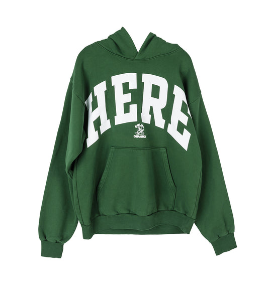 HERE HOODIE 14OZ FLEECE IVY