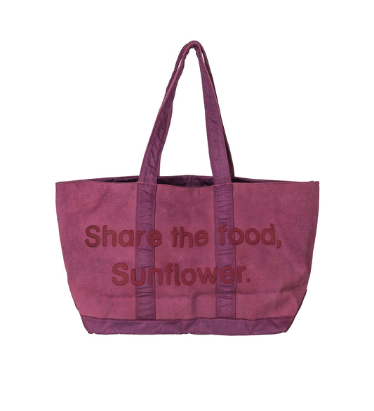 SHARE THE FOOD, SUNFLOWER TOTE BURGUNDY