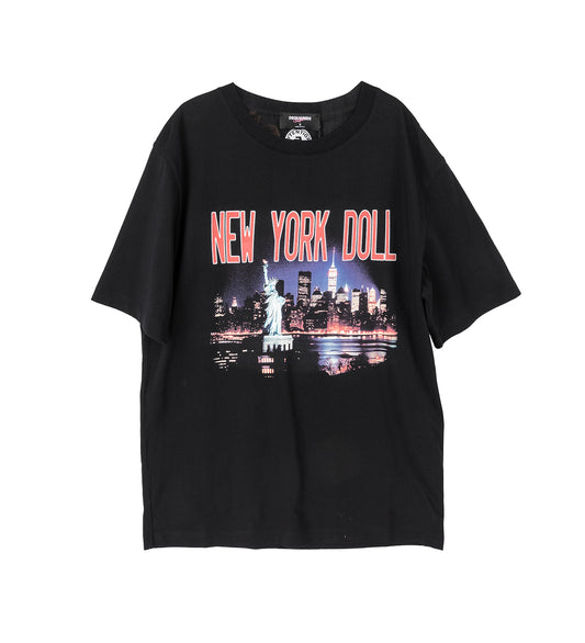 VAQUERA X DSQUARED2 NEW YORK DOLL T-SHIRT BLACK