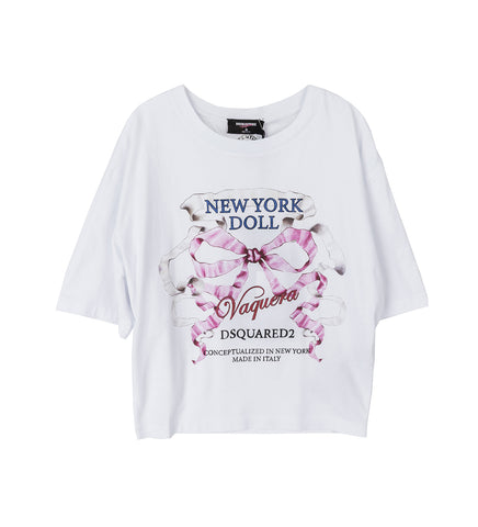 VAQUERA X DSQUARED2 NEW YORK DOLL T-SHIRT WHITE
