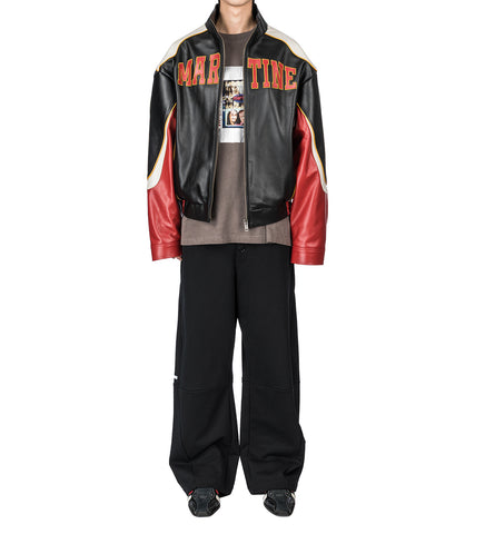 SUPERBOWL LEATHER JACKET BLACK/RED