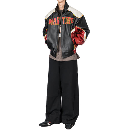 SUPERBOWL LEATHER JACKET BLACK/RED