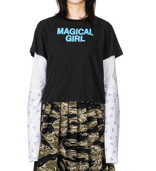 CROPPED T-SHIRT MAGICAL GIRL BLACK