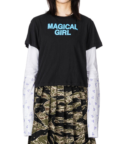 CROPPED T-SHIRT MAGICAL GIRL BLACK