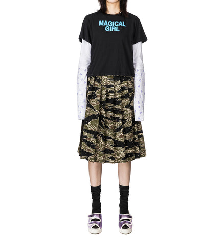 PLEATED SKIRT CAMO